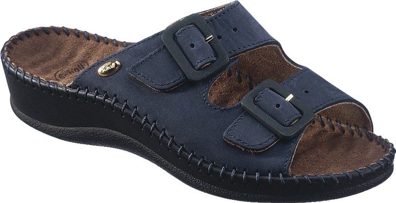Scholl - Weekend - Slipper - Blauw - Leer - Met Gesp Sluiting