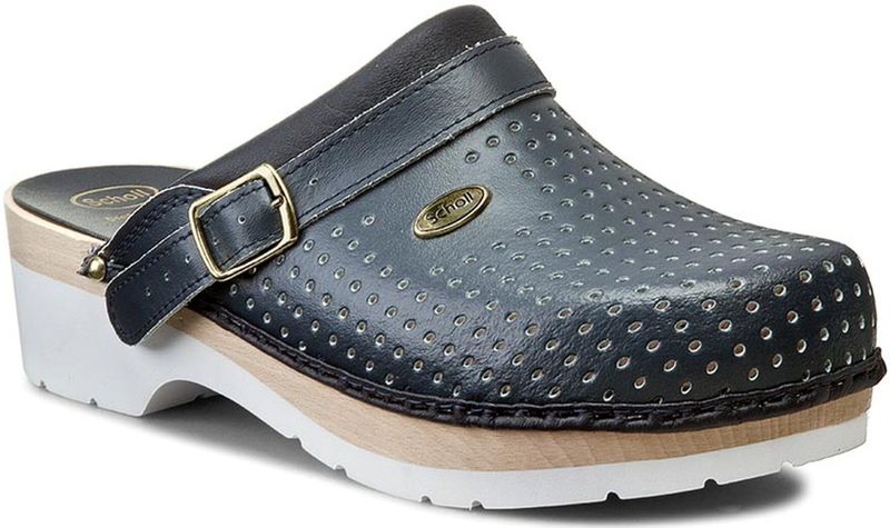 Scholl - Super Comfort - Klomp - Navy Blue - Leer - Ergonomisch Voetbed