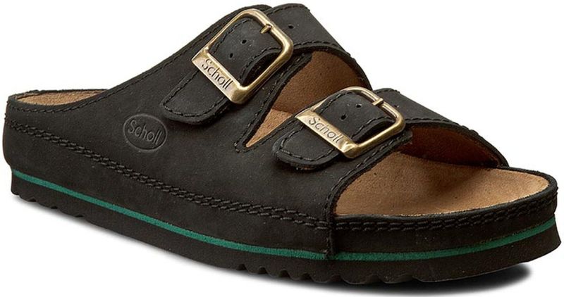 Scholl - Air Bag Sandaal - Zwart - Natuurkurk en Rubber - Ergonomisch Ontwerp