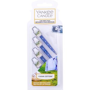 Yankee Candle - Clean Cotton Vent Stick - Car Incense Pins (4 PCS)