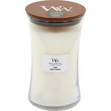 WoodWick - Large Hourglass - Geurkaars - Linen - Hoogwaardige Paraffine & Sojawas