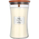 WoodWick - Large Hourglass - Geurkaars - Linen - Hoogwaardige Paraffine & Sojawas