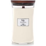 WoodWick - Large Hourglass - Geurkaars - Linen - Hoogwaardige Paraffine & Sojawas