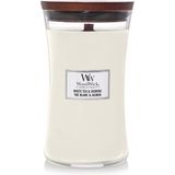Woodwick - Large Hourglass - Geurkaars - White Tea & Jasmine - Houten Lont