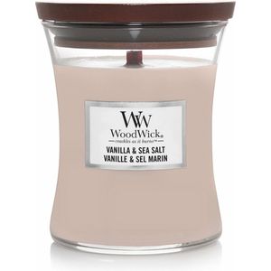 WoodWick - Medium Hourglass - Geurkaars - Vanille & Zeezout - Hoogwaardige Mix van Paraffine & Sojawas