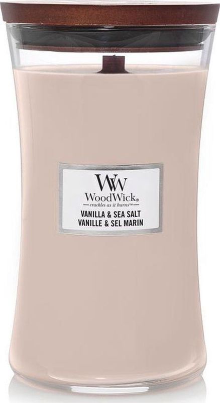 WoodWick - Large Hourglass - Geurkaars - Vanille & Zeezout - Sojawas
