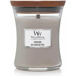 Woodwick - Fireside - Geurkaars - 85 g - Sojawas - Houten Lont