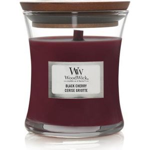 WoodWick - Medium Hourglass - Geurkaars - Black Cherry - Hoogwaardige Mix van Paraffine en Sojawas