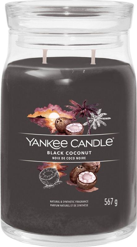 Yankee Candle - Signature Grote Kaars - Zwart - Kokosnoot - 567 g