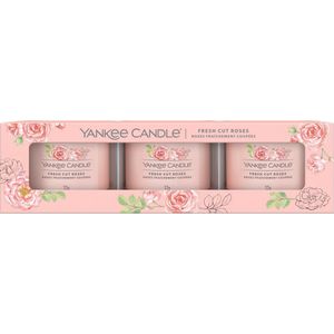 Yankee Candle - Fresh Cut Roses Signature Filled Votive 3-pack