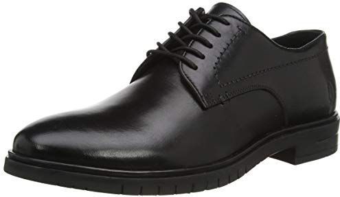 Hush Puppies - Sterling - Leren Veterschoenen - Zwart