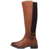 Hush Puppies - Vanessa - Leren Enkellaarzen - Tan - Hoge Hak