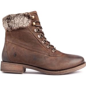Hush Puppies - Effie - Veterboots - Gestructureerd Leer - Imitatiebont Kraag