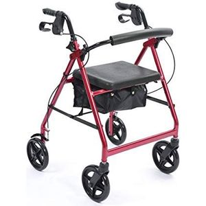 NRS Healthcare - A-Series - Déambulateur - Rood - 4 Wielen