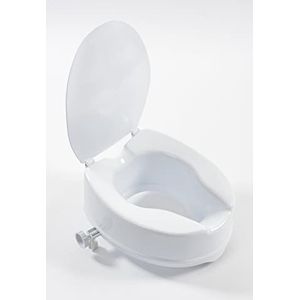 NRS Healthcare Linton Verhoogde toiletbril met deksel, 150 mm, wit