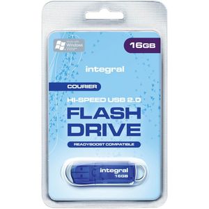 Integral Courier USB 2.0 stick, 16 GB - blauw 5039014163741