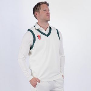 Gray-Nicolls Cricket SLIPOVER PRO PERF GN TRIM7-8 7 - 8 Yrs - Ivory / Groen