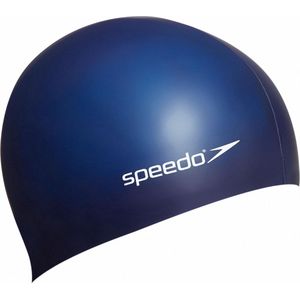 Speedo Unisex Plain Flat Zwemmen Cap-Blue Marino, One Size, Navy