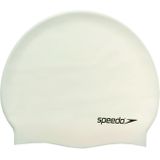 Speedo Badmuts van silicone, plat, uniseks, volwassenen, wit, Eén maat