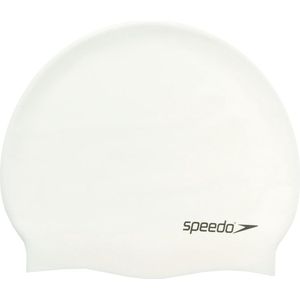 Speedo Badmuts van silicone, plat, uniseks, volwassenen, wit, Eén maat