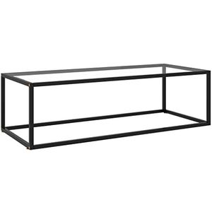 TEKEET Tafels-Salontafel Zwart met Gehard Glas 120x50x35 cm-Meubels