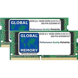 32GB (2 x 16GB) DDR4 2133MHz PC4-17000 260-PIN SODIMM GEHEUGEN RAM KIT VOOR LAPTOPS/NOTITIEBOEKJE
