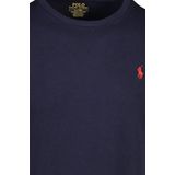 Polo Ralph Lauren - Shirt - Marine/Rood - Jersey - Ronde Hals, Slanke Pasvorm