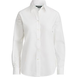 Ralph Lauren - Blouse - Wit - Katoen - Elastaan - Logo Voor