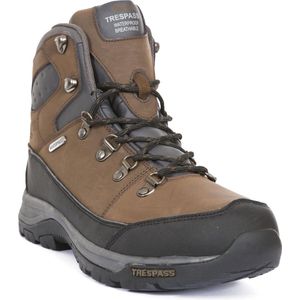 Trespass Mens Thorburn Leather Waterproof Hiking Boots (Dark Brown)