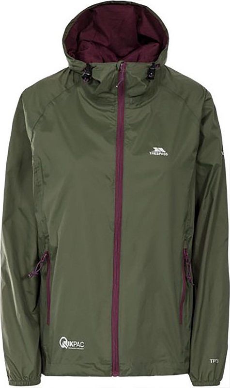 Trespass - Qikpac - Regenjas - Groen - Waterdicht, 100% Polyamide, 5000 mm