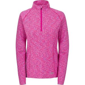 Trespass - Olina - Sporttop - Zwart - Vochtafdrijvend, Half Zip, Lange Mouwen, Reflectieve Print
