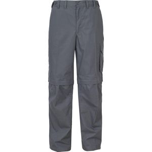 Trespass - Mallik - Cargobroek - Grijs - Sneldrogend, UV-bescherming, Zip off benen