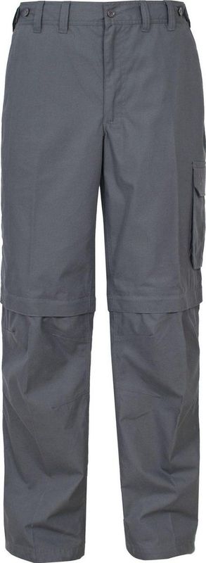 Trespass - Mallik - Cargobroek - Grijs - Sneldrogend, UV-bescherming, Zip off benen