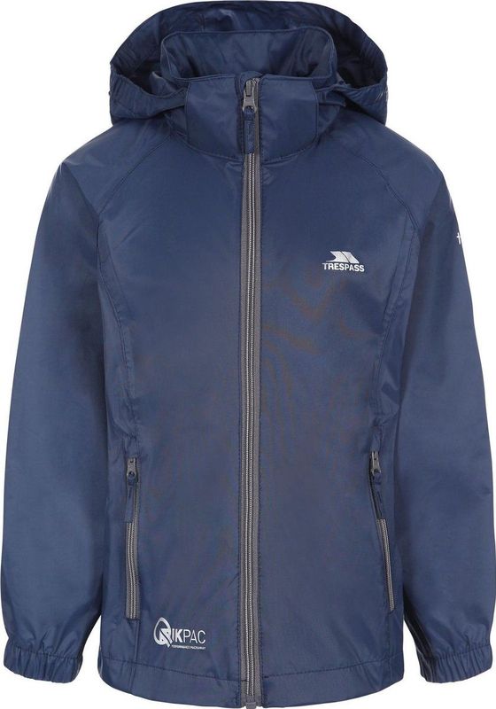 Trespass Kinder Regenjacke Qikpac X - Unisex Kids Packaway Jacket Tp75 Navy/Carbon-11/12
