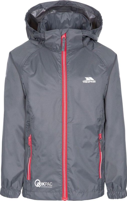 Trespass Childrens/Kids Qikpac X Unisex Packaway Jacket (Flint)