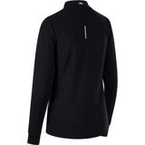 T-shirt - Zwart - Ottoman Stof - Hoge Hals - Lange Mouwen