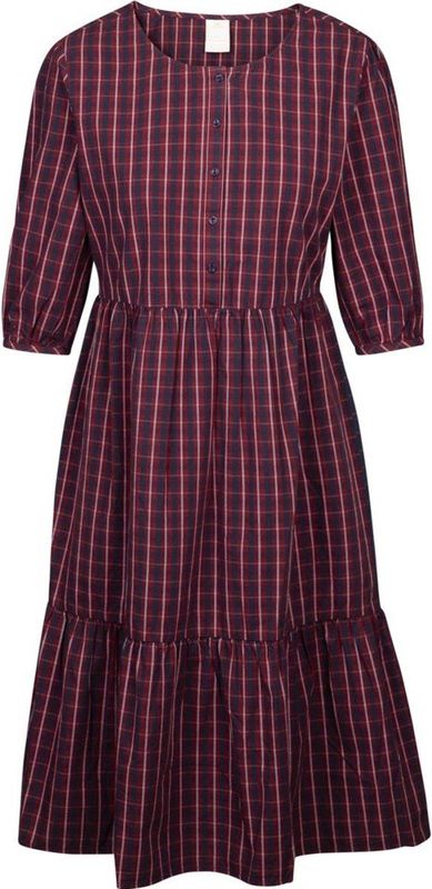 Trespass - Helen - Damesjurk - Geheel Geruit - Driekwart Mouwen - 100% Katoen