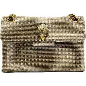 Kurt Geiger fabric mini kensington V studjes crossbody tas gold