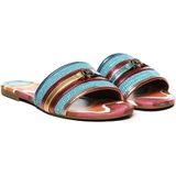 Kurt Geiger - Southbank Flat Sandaal - Veelkleurig - Canvas - Gradient Regenboogprint