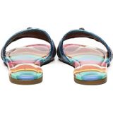 Kurt Geiger - Southbank Flat Sandaal - Veelkleurig - Canvas - Gradient Regenboogprint