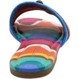 Kurt Geiger - Southbank Flat Sandaal - Veelkleurig - Canvas - Gradient Regenboogprint