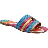 Kurt Geiger - Southbank Flat Sandaal - Veelkleurig - Canvas - Gradient Regenboogprint