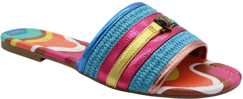 Kurt Geiger - Southbank Flat Sandaal - Veelkleurig - Canvas - Gradient Regenboogprint