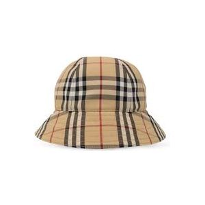 Burberry Check Bucket Hat , Beige , unisex , Maat: M