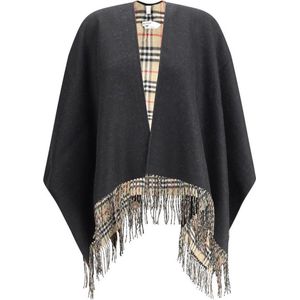Burberry - Wollen Poncho - Dames - Zwart