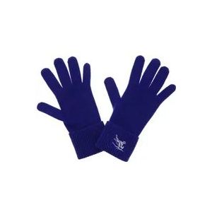 Burberry Ocean Blue Cashmere Gebreide Handschoenen , Blue , unisex , Maat: M/L