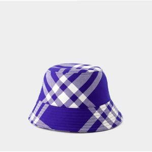 Burberry Check Bucket Hat , Blue , Heren , Maat: L