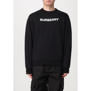 Burberry - Katoenen Sweatshirt - Zwart - Ronde Hals - Ribgebreide Boorden