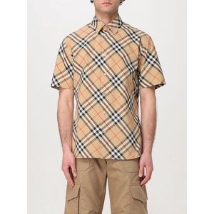 Burberry - Klassiek - Overhemd - Beige - Katoen, Vintage Check-patroon, Korte Mouwen