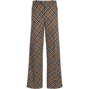 Burberry Check motief wolblend broek , Beige , Heren , Maat: M